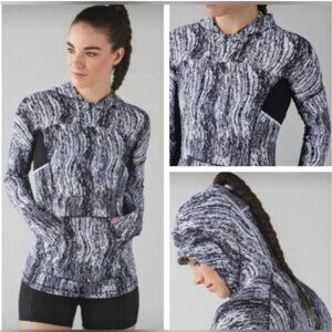 Lululemon Runbeam Hoodie Texture Twist White Black / Black 8